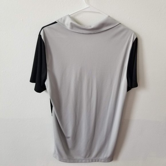 Adidas Striped Polo Shirt Size Small. Black and gray - Picture 2 of 6